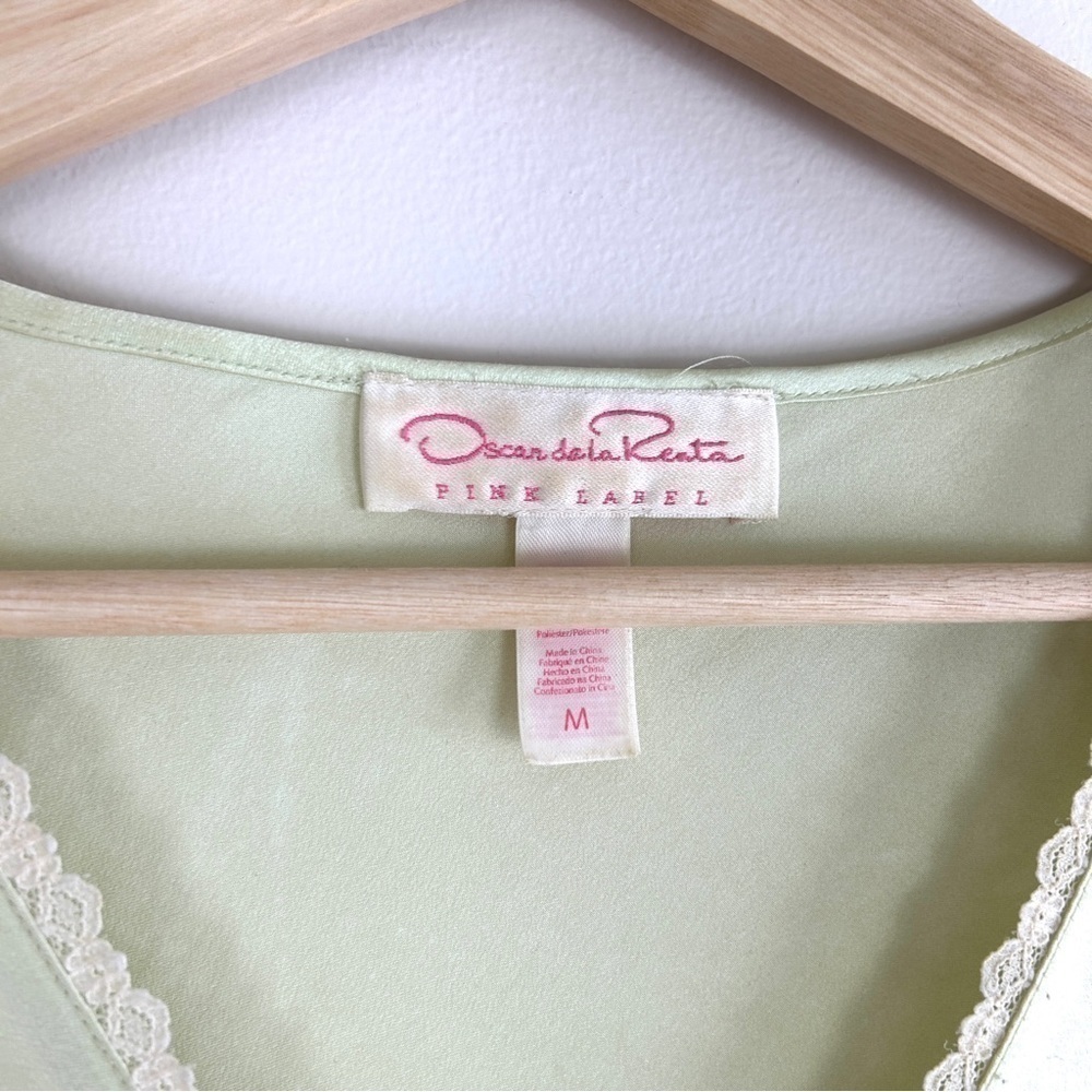 Vintage Oscar De La Renta Green Lace Night Gown - Picture 7 of 7